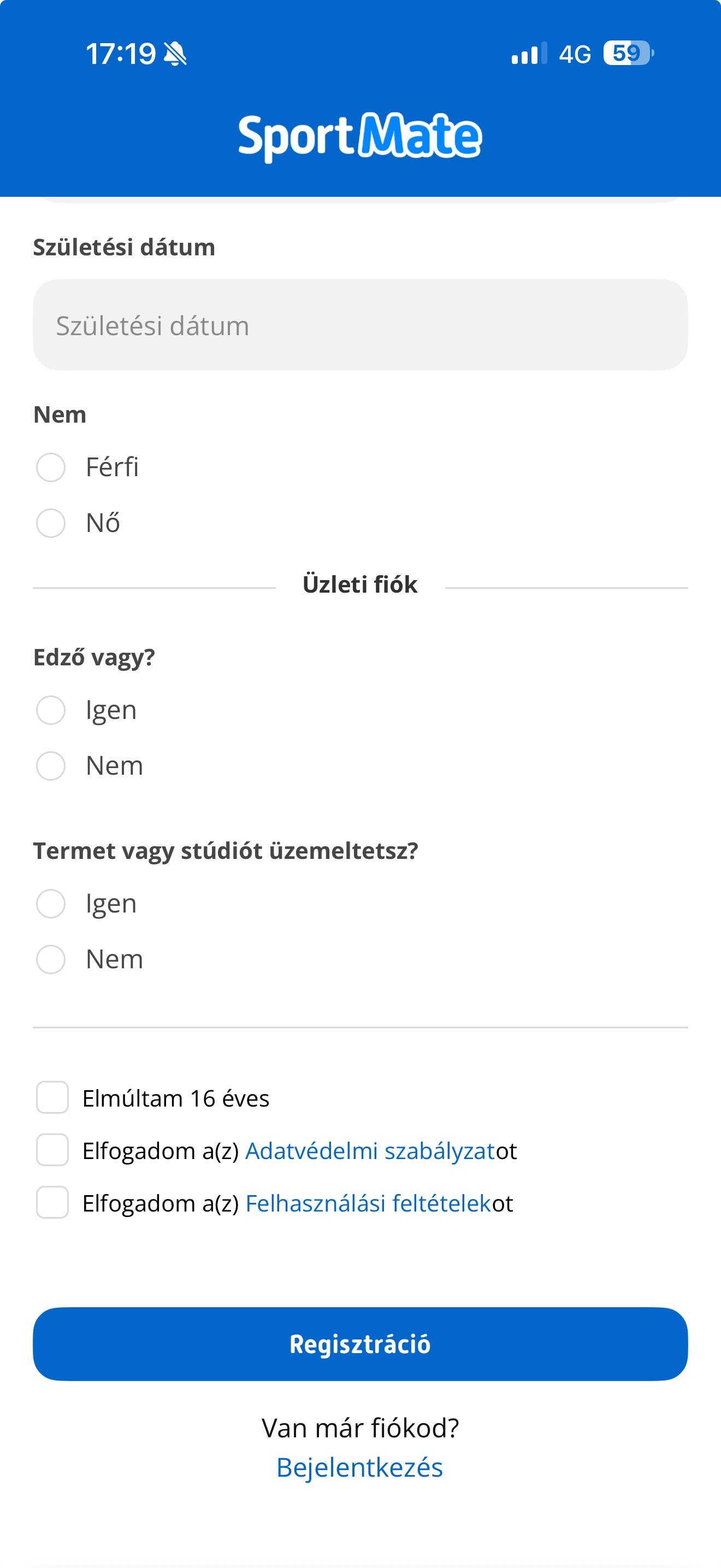 Foglalás 2. lépés